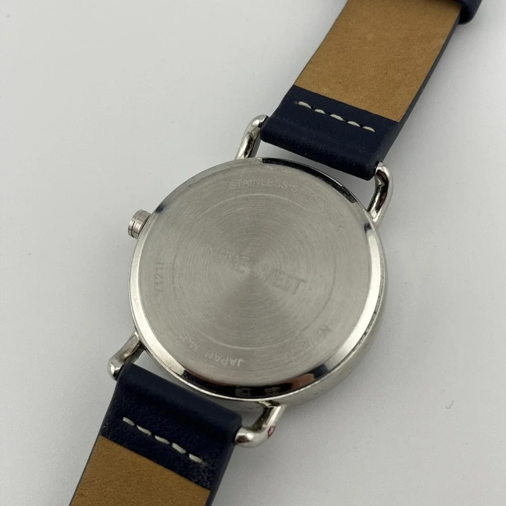 Nine‎ West Watch Women 38mm Silver Case Blue Leather Band NW/2377- New Battery